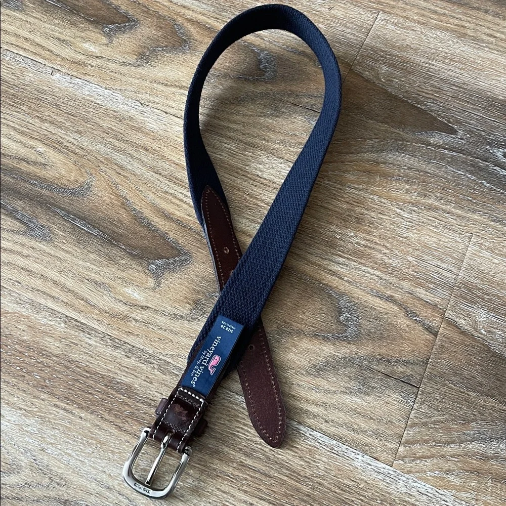 Vineyard Vines Boy's Xmas Truck and Tree Canvas Club Belt Yellow Sz 28